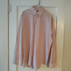 Perry Ellis Men's Pink Striped Dress Shirt